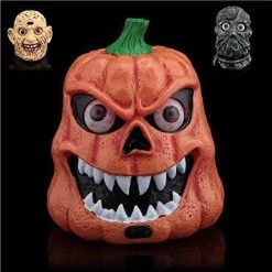Aussie Toys Talking Pumpkin Flashing Eyeballs Scary Sounds Motion Activated Halloween Prop