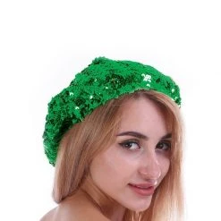 JD Party Christmas Beret Sequin Party Hat French Style Sparkle Ladies Costume Accessory Christmas Costume Accessories