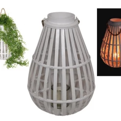 Unbranded Home & Garden Indoor Outdoor 50cm Tall Bamboo Lantern Light Or Planter Hme Decor
