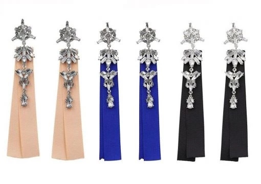 Unbranded Crystal Ribbon Long Rhinestones Drop Dangle Ladies Earrings Fashion Jewelry