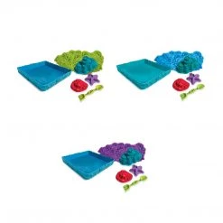 ABT Home & Garden Kinetic Sand Magical Sandcastle Set Sandbox Tray 3 Moulds & Tools
