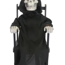 Unbranded Animated Rocking Grim Reaper In Chair Halloween Decoration Prop 40cm Tall Halloween Props/Decoration