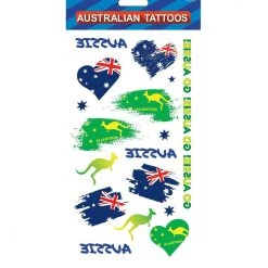 JD Party Costume Accessories Australian Flag Map Temporary Tattoos Accessory Stickers Australia Day