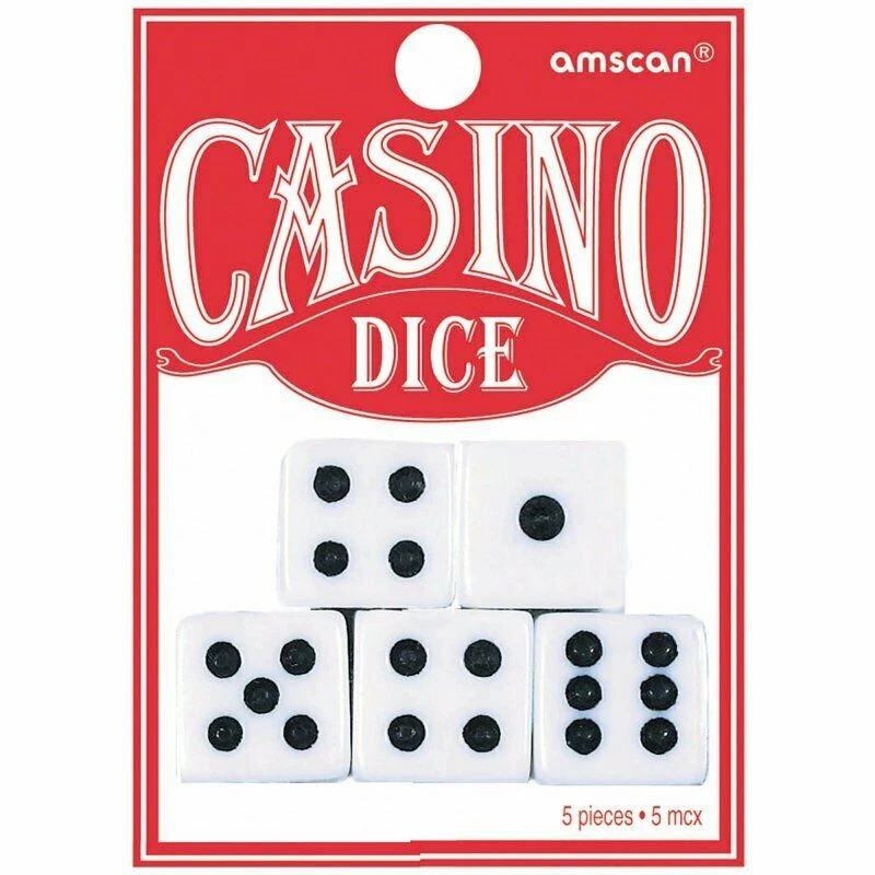Balloon Agencies SET OF FIVE Casino Playing Dice 6 Sided White & Black Dots Game Play Board Game 1 Balloon Agencies SET OF FIVE Casino Playing Dice 6 Sided White & Black Dots Game Play Board Game