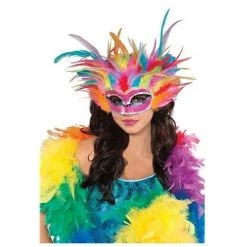 Balloon Agencies Rainbow Feather Ladies Masquerade Costume Mask