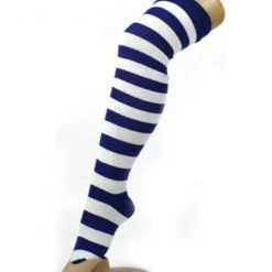 JD Party Over The Knee High Socks Striped Ladies Girls Women Cheerleader Pair Stripe Costume Accessories
