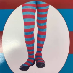 Unbranded Dr Seuss Thing 1 Or 2 Cat In The Hat Girls Size 5-9 Tights Stockings Costume