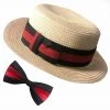 Sweidas Vintage Boater Hat And Bow Tie Set Costume Accessory Costume Accessories
