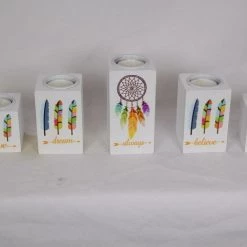 MAL 40cm Follow Your Dreams 5pce Tealight Candle Set W/ Dream Catcher & Feathers Home & Garden