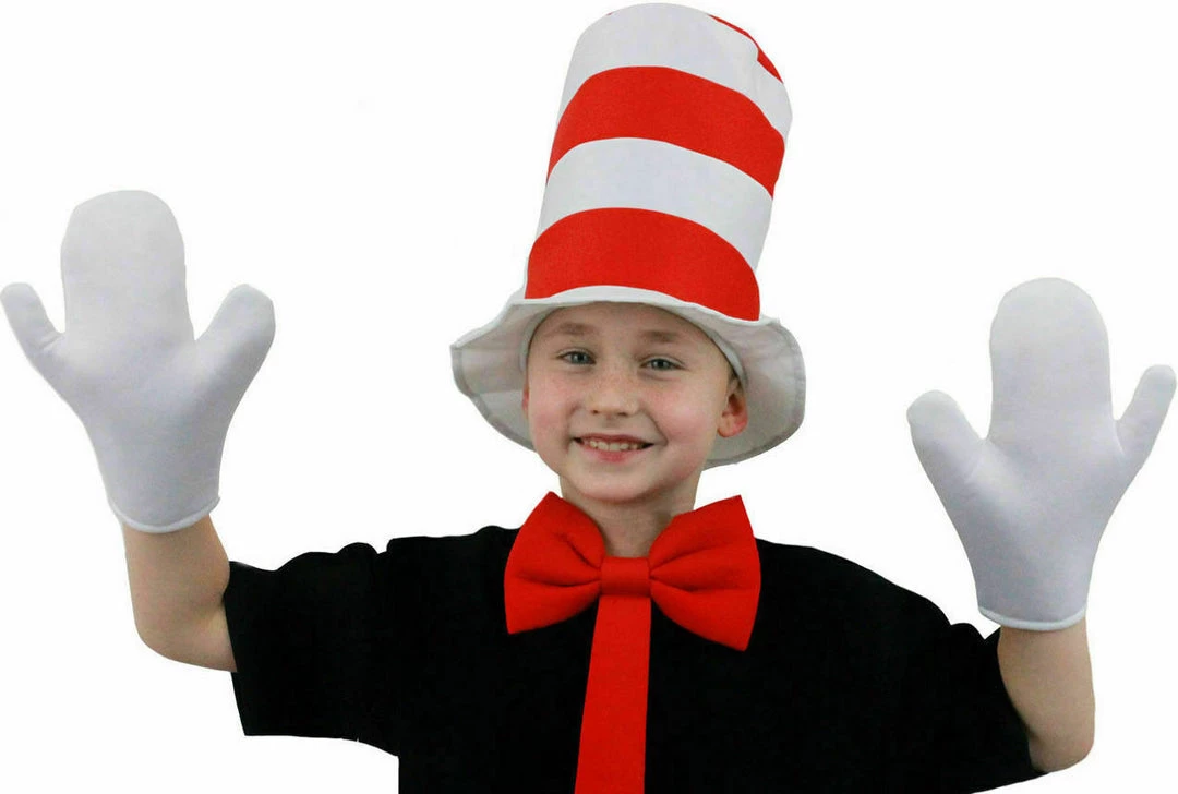 Elope Licensed Dr Seuss Cat In The Hat White Gloves Kids Boys Girls Costume Accessory 2 Elope Licensed Dr Seuss Cat In The Hat White Gloves Kids Boys Girls Costume Accessory