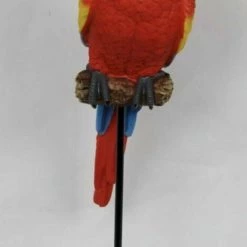 MALMAR Home & Garden 37cm Macaw Bird On Stand -Majestic Tropical Parrot Maccaw Ornament Figurine