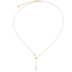 Unbranded Fashion Jewelry Classic Star Moon Charms Silver Gold Necklace