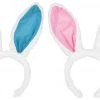 Balloon Agencies Easter Bunny Ears Blue Pink And White Fabric Headband Costume Accessory