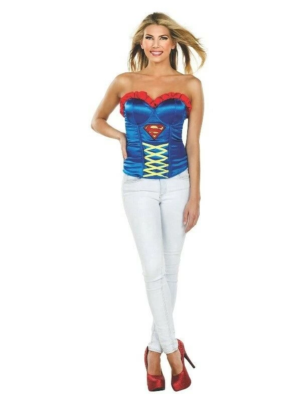 Rubie's Costumes Superhero Supergirl Corset Tutu Skirt Gauntlets Thigh Highs Ladies Costume 5 Rubie's Costumes Superhero Supergirl Corset Tutu Skirt Gauntlets Thigh Highs Ladies Costume
