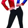 Rubie's Halloween Costumes Harley Quinn Suicide Squad Red And Blue Satin Jacket Ladies Costume