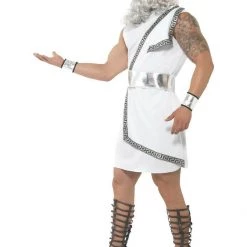 Smiffys Greek God Zeus Long Grey Wavy Wig And Beard Accessory And Mens Costume Men's Costume