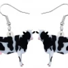AliExpress Black & White Milk Cow Drop Earrings For Pierced Ears Creative Jewellery Fashion Jewelry