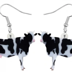 AliExpress Black & White Milk Cow Drop Earrings For Pierced Ears Creative Jewellery Fashion Jewelry