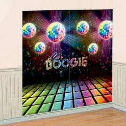Amscan Disco Fever 70s 80s Lets Boogie Party Decorations | Pinata Scene Setter Swirls