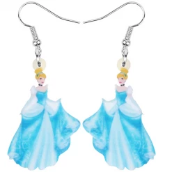 AliExpress Fashion Jewelry Disney Princess Earrings Ariel Aurora Cinderella Jasmine Belle Snow White Elsa