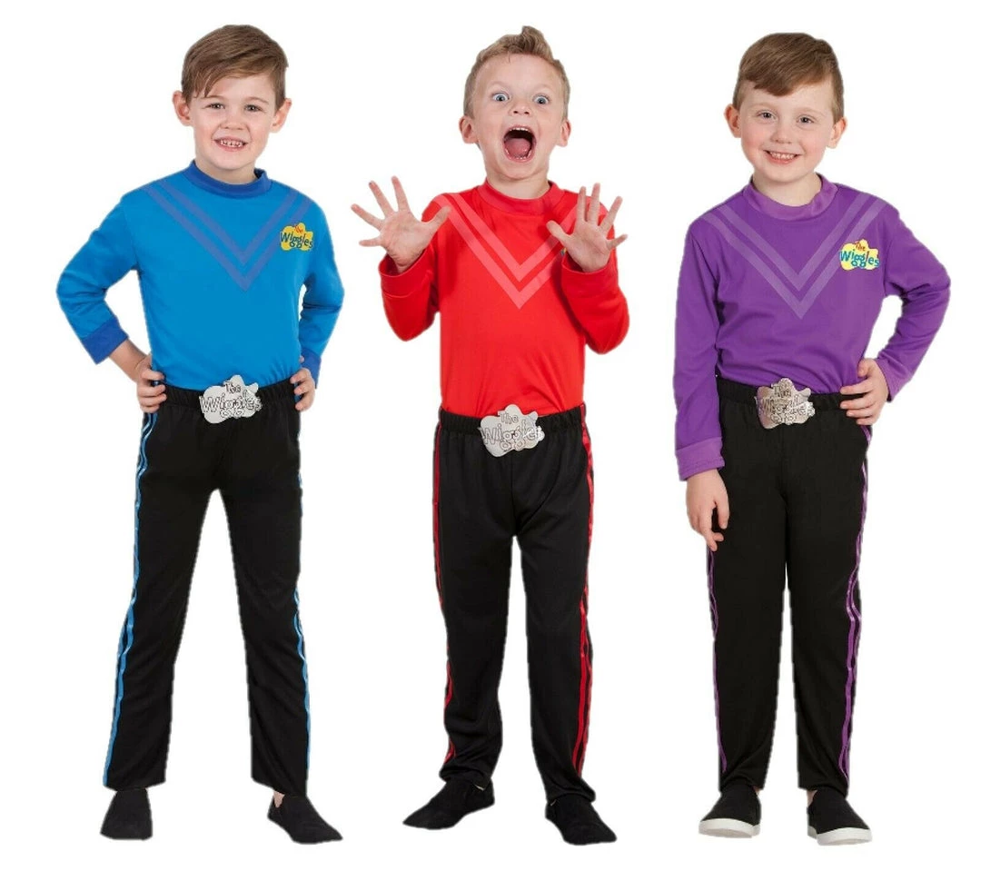 Rubie's Wiggles Boys Girls Deluxe Purple Blue Red Wiggle Costume Poly Bag 1 Rubie's Wiggles Boys Girls Deluxe Purple Blue Red Wiggle Costume Poly Bag