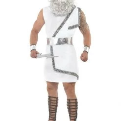 Smiffys Greek God Zeus Long Grey Wavy Wig And Beard Accessory And Mens Costume Men's Costume