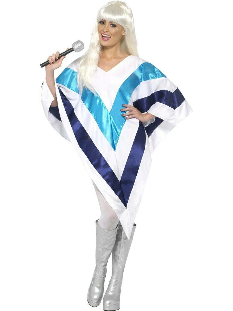 Smiffys Costumes 1970s 70s Abba Ladies Costume Super Trooper Mamma Mia Costume Jumpsuits Poncho 2 Smiffys Costumes 1970s 70s Abba Ladies Costume Super Trooper Mamma Mia Costume Jumpsuits Poncho