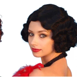 Carnival Flapper 1920s Curly Wig Cabaret Speakeasy Burlesque 20s Costume Dress Up