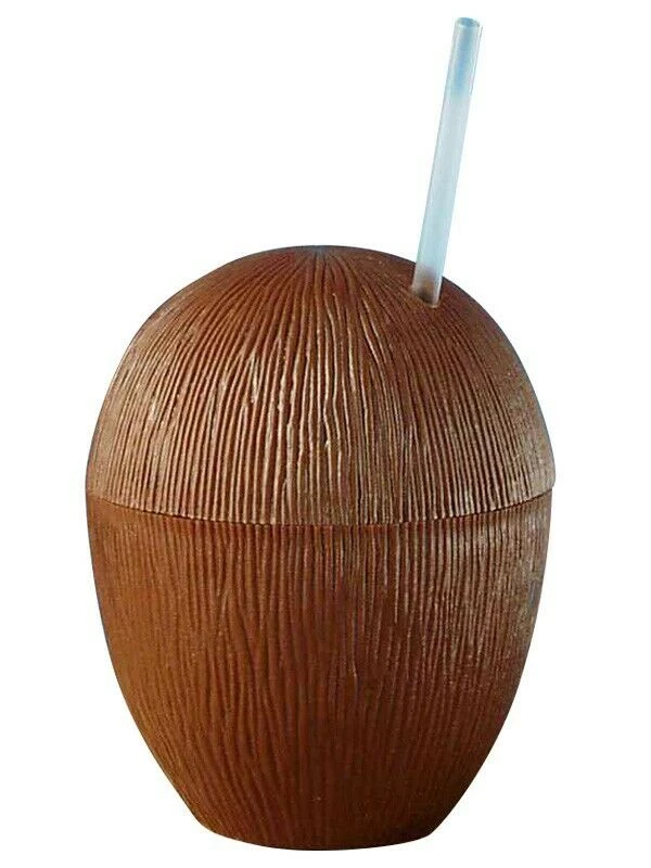 Tomfoolery Coconut Sippy Cup Tikki Drink Party Tableware 1 Tomfoolery Coconut Sippy Cup Tikki Drink Party Tableware