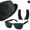 Aussie Toys Costume Accessories Gangster Blues Brothers Costume Kit 70s 80s Hat Glasses Tie & Sideburns Costume