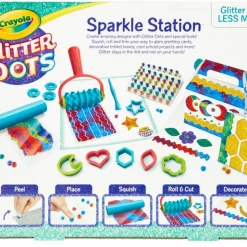 ABT Home & Garden Crayola Glitter Dots Sparkle Work Craft Station Tools Mat Glitter Trinket Box