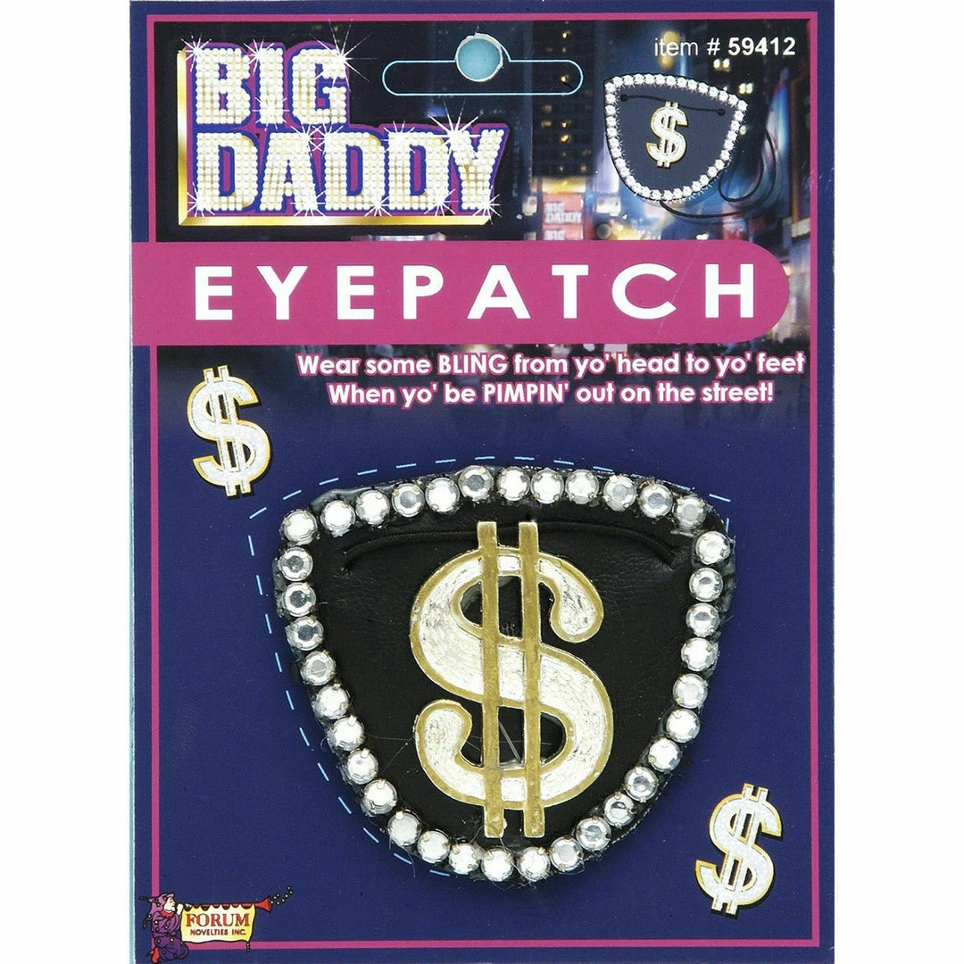 FORUM Costume Accessories Big Daddy Dollar Sign Pirate Eye Patch Costume Accessory 1 FORUM Costume Accessories Big Daddy Dollar Sign Pirate Eye Patch Costume Accessory