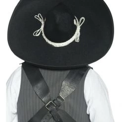 Smiffys Costume Accessories Black Mexican West Authentic Bandit Hat Mariachi Sombrero Spanish Western Cowboy