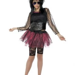 Smiffys Costume Accessories Disco Madonna Pop Icon Rock 80s Lace Black Bike Shorts Leggings Costume Accessory