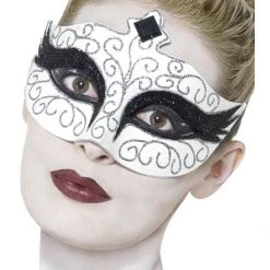 Smiffy's Gothic White Swan Jewelled Romantic Ladies Masquerade Halloween Mask Costume Accessories
