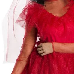 Rubie's Beetlejuice Lydia Deetz Red Wedding Dress Halloween Ladies Costume