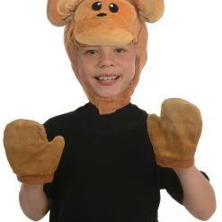 Morris Costumes Costume Accessories Monkey Bear Wolf Panda Animal Pack Boys Girls Hood And Mitts Costume Accessory