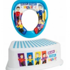BIG W Wiggles Toilet Training Padded Toilet Seat Cover & Stool With Reward Stickers Home & Garden