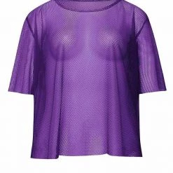 Unbranded 80s Fishnet String Vest Top 1980s Costume Access Neon Fluro Long Short Sleeve Ladies Costume