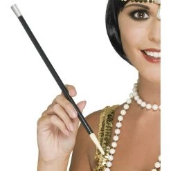 Smiffys 20s Flapper Real Cigarette Holder With 2 Fake Cigarettes Rhinestone