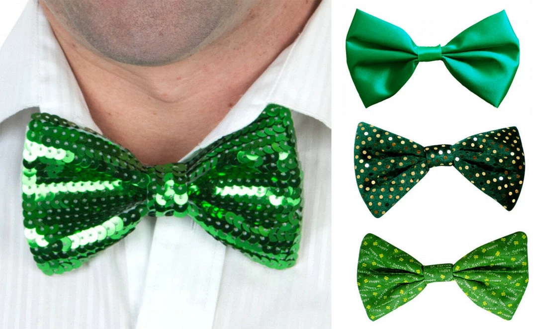 Sweidas Costume Accessories St Patrick Day Irish Bow Ties Shamrock Sequin Satin Gold Spots 1 Sweidas Costume Accessories St Patrick Day Irish Bow Ties Shamrock Sequin Satin Gold Spots