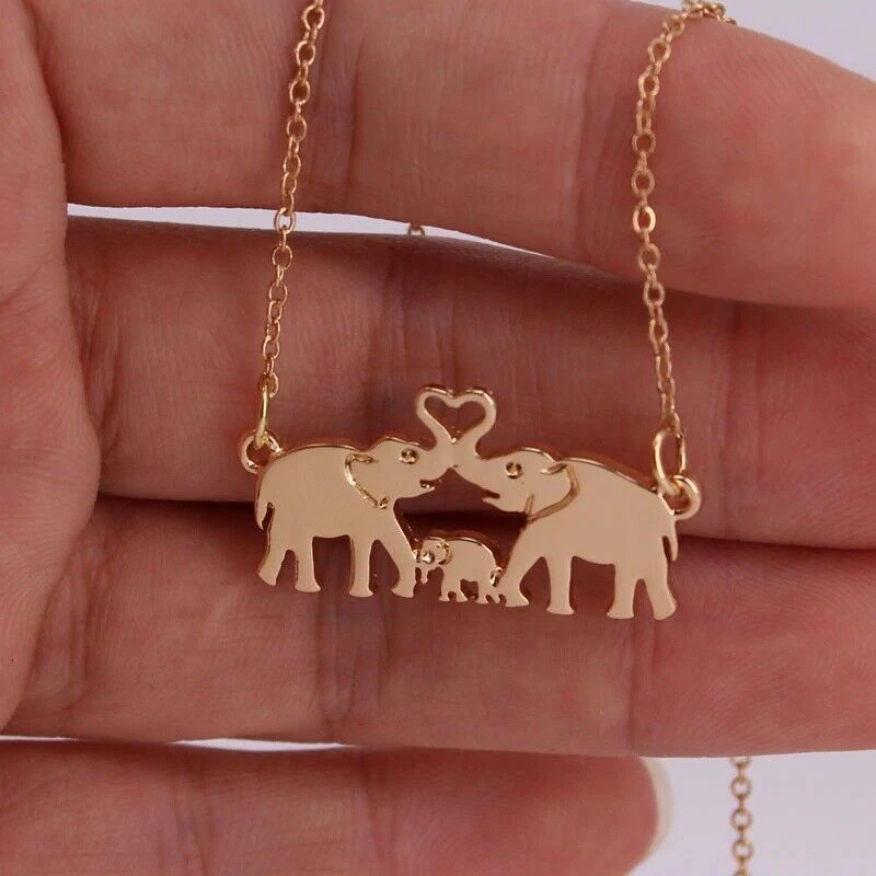 AliExpress Fashion Jewelry Gold Silver Family Elephant Pendant Necklace 4 AliExpress Fashion Jewelry Gold Silver Family Elephant Pendant Necklace