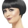 Smiffys 1920s Black Flapper Bob Costume Wig Great Gatsby Cabaret Burlesque Wig