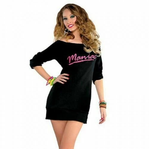 Amscan 80s Flashdance Maniac Ladies Costume Sweatshirt Dress Flash Dance Costumes 2 Amscan 80s Flashdance Maniac Ladies Costume Sweatshirt Dress Flash Dance Costumes