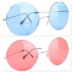 Aussie Toys 60s Hippie XL Size 6.5cm Sunglasses Blue Purple Pink Beatles John Lennon Glasses Costume Accessories