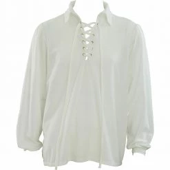 Balloon Agencies Costume Accessories Ivory Lace Up Pirate Shirt Pirate Belt & Buccaneer Pirate Hat Mens Costume Set