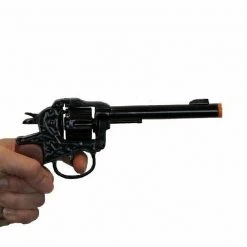 Sweidas Costume Accessories Black Cowboy Western Wild West Diecast Toy Cap Gun Pistol Costume Accessory