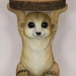 MAL Home & Garden Meerkat Side Table 35cm Ornament Home Decor