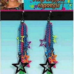 Amscan 80s Fashion Star Cascade Dangle Earrings Costume Accessory