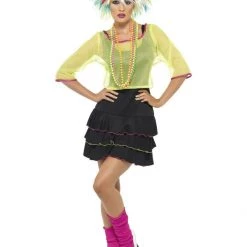 Smiffys Costumes 80s Madonna Party Animal Wild Child Neon Disco Ladies Costume